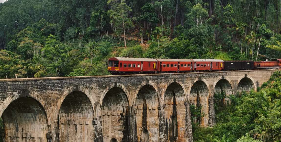 Voyage à Nuwara Eliya : le train passant au-dessus du 9 Arches Bridge près d'Ella